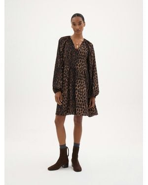 Hush Calla Printed Chiffon Mini Dress - Natural