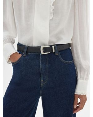 Hush Zinnia Leather Western Belt - Blue