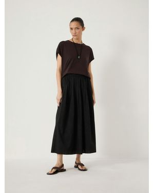 Hush Maddie Pleated Cotton Voile Midi Skirt - White