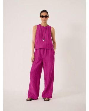 Hush Aderyn Stripe Linen Blend Trousers - Pink