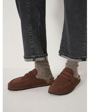Hush Rune Suede Padded Mules - Black