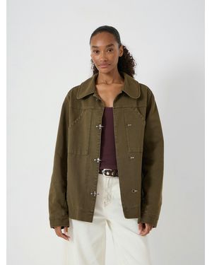 Hush Jayda Cotton Utility Jacket - Green