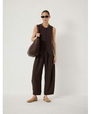 Hush Dania Linen Blend Barrel Leg Trousers - Natural