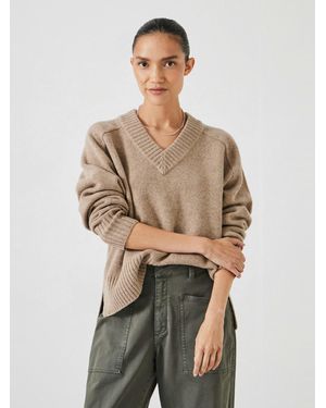 Hush Erica Merino Wool V Neck Jumper - Natural