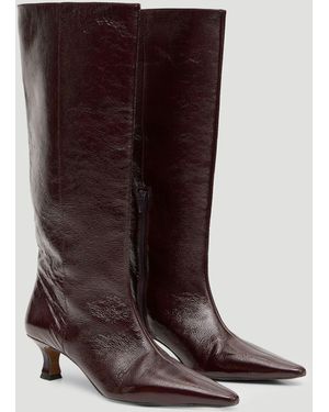Hush Katlynn Leather Patent Kneehigh Boots - Brown