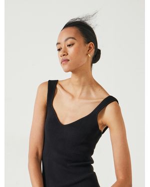 Hush Engineered Rib Knitted Vest - Black