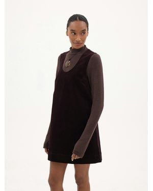Hush Cosette Scoop Neck Cord Mini Dress - Blue