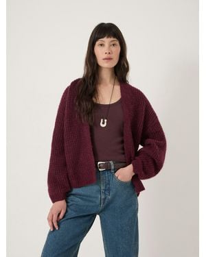 Hush Flossie Waffle Stitch Knitted Cardigan - Red