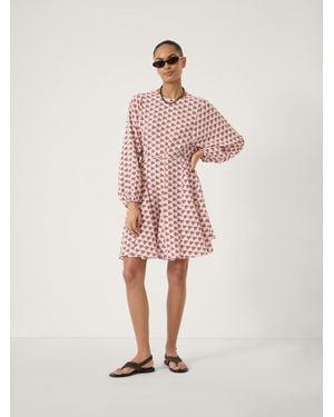 Hush Ines Godet Skirt Crinkle Mini Dress - Pink