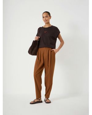 Hush Noa Wool Blend Tapered Leg Trousers - Multicolour