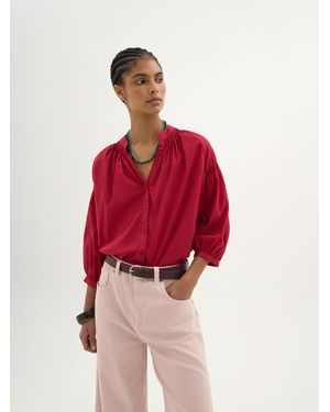 Hush Mila Gathered Sleeve Cotton Voile Blouse