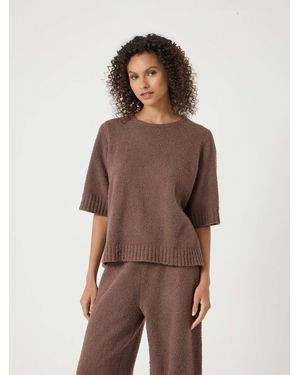Hush Supersoft Lux Short Sleeve Top - Brown