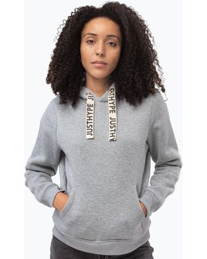 Hype Womens Hype Drawcord Pullover Hoodie - Grey
