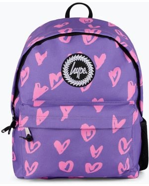 Hype Hype Glitter Scribble Hearts Backpack - Purple