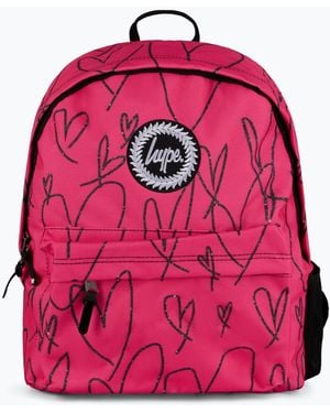 Hype Hype Glitter Scribble Hearts Backpack - Pink