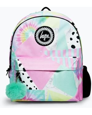 Hype Hype Girls Iconic Pastel Collage Multicolour Backpack - Grey