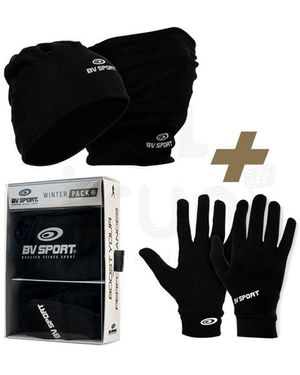 BV Sport Pack Gorro Multifunción Y Guantes De Running - Negro