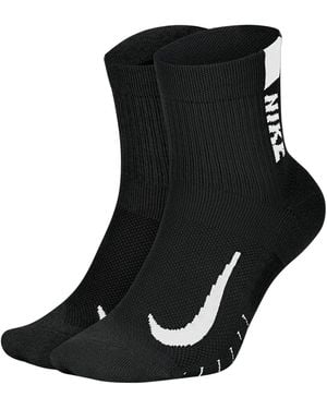 Nike 2 Pares De Calcetines Multiplier Ankle - Negro
