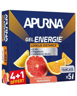 Apurna Pack De Geles Energéticos Larga Distancia – Cítrico - Negro