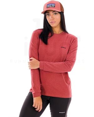 Patagonia Camiseta Manga Larga P-6 Logo Responsibili-Tee - Rojo