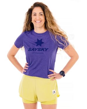 Saysky Camiseta Manga Corta Logo Combat Logo - Azul