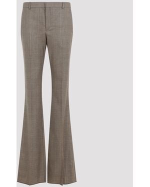 Saint Laurent Marrone Price De Galles Pants - Gray