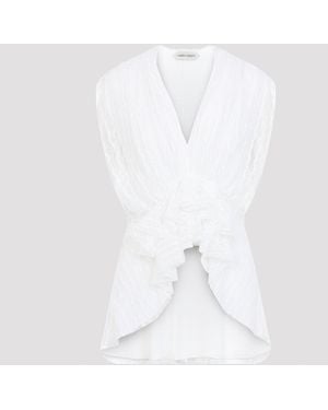 Alberta Ferretti Tulle Top - White