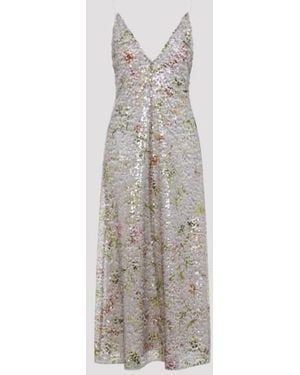 Alberta Ferretti Paillettes Long Dress - Gray