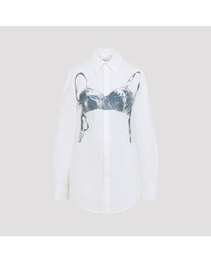 Jean Paul Gaultier Scanned Bra Cotton Shirt - Blue