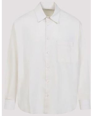 Lemaire Light Cream Cotton Regular Shirt - White