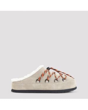 Prada Shearling-Lined Mules - Natural