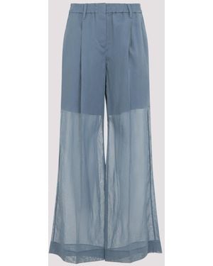 Brunello Cucinelli Organza Pants - Blue