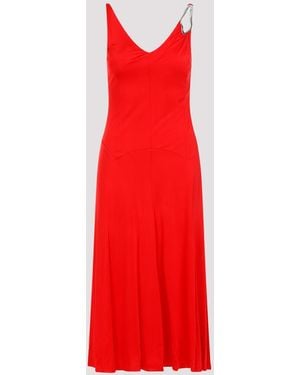 Lanvin Sleeveless A-Line Midi Dress - Red