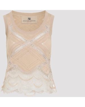 Ermanno Scervino Sand Sleeveless Knit Top - Natural