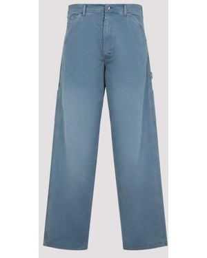 Maison Margiela Relaxed Fit Wide Leg Jeans With Cargo Pockets - Blue