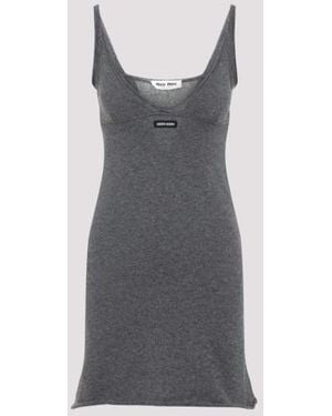 Miu Miu Cashmere Mini Dress - Gray