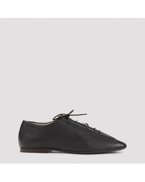 Lemaire Classic Leather Derbi Flat Lace-Up Shoes - Black