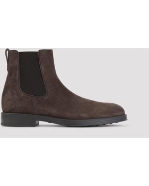 Tod's Suede Chelsea Ankle Boots - Brown