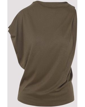 Jacquemus Dark The Drap Cotton Top - Green