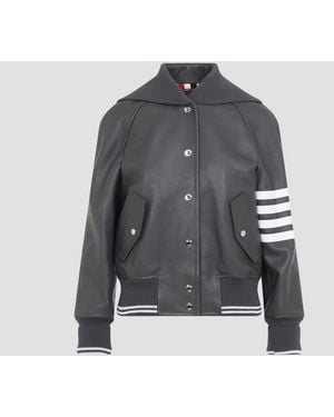 Thom Browne Oversized Regalan Sleeve Blouson Jacket - Gray