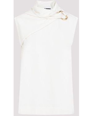 Jil Sander Draped Knitted Tank Top - White