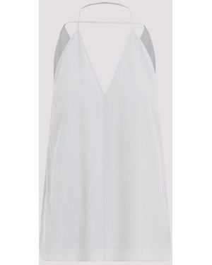 TOTEME Double-Halter Silk Top - White
