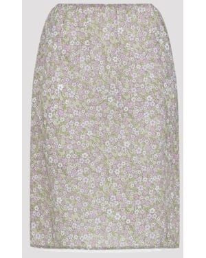 Prada Polyamide Midi Skirt - Gray
