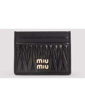 Miu Miu Lamb Leather Credit Card Case - Black