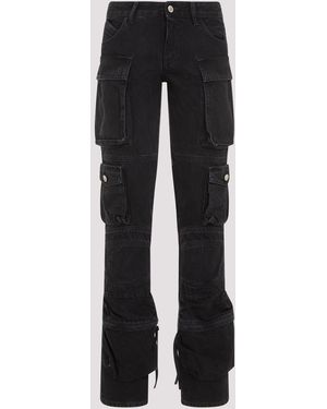 The Attico Chic High-Waisted Cargo Jeans For - Black