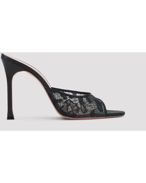 AMINA MUADDI Alexa Lace Slipper - Black