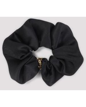 Saint Laurent Silk Scrunchie - Black