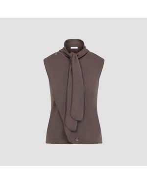Lemaire Asymmetrical Vest - Brown