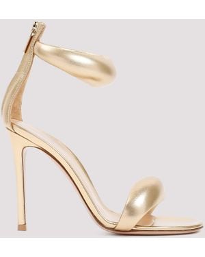 Gianvito Rossi Elegant Stiletto Sandals With Ankle Strap - Metallic