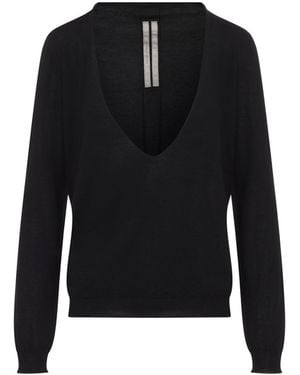 Rick Owens Extreme V-Neck Pull - Black